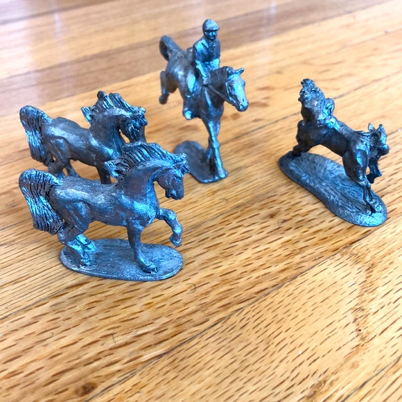 Working Horses- Pewter - set of 4 - Picture 1 of 7